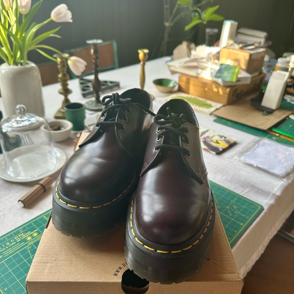 Dr Martens 1461 Quad Platform Burgundy 8.